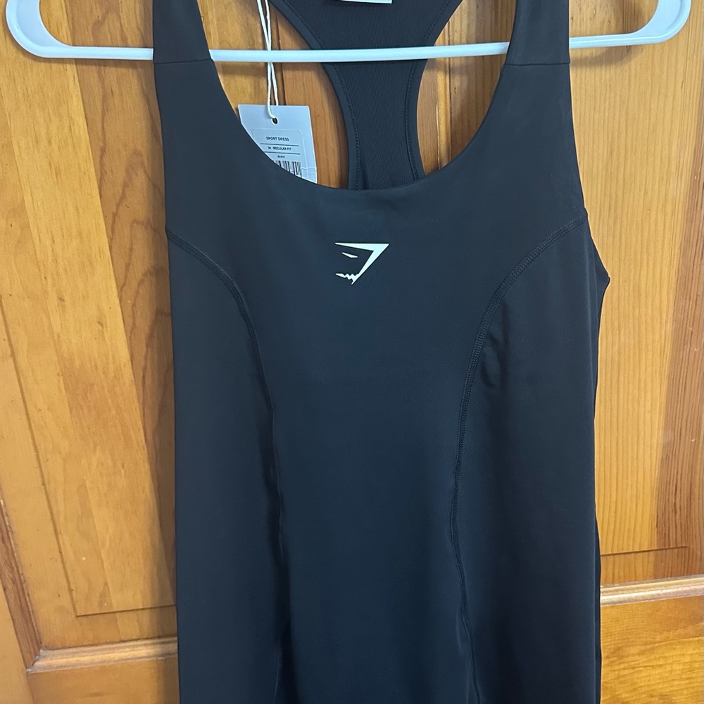 NWT Black Gymshark Sports Dress with built in shorts